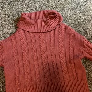 pink turtle neck